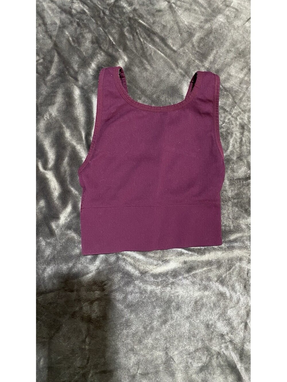 Victoria’s Secret XS Ribbed Sports Bra Plum Burgundy Stretch Athletic